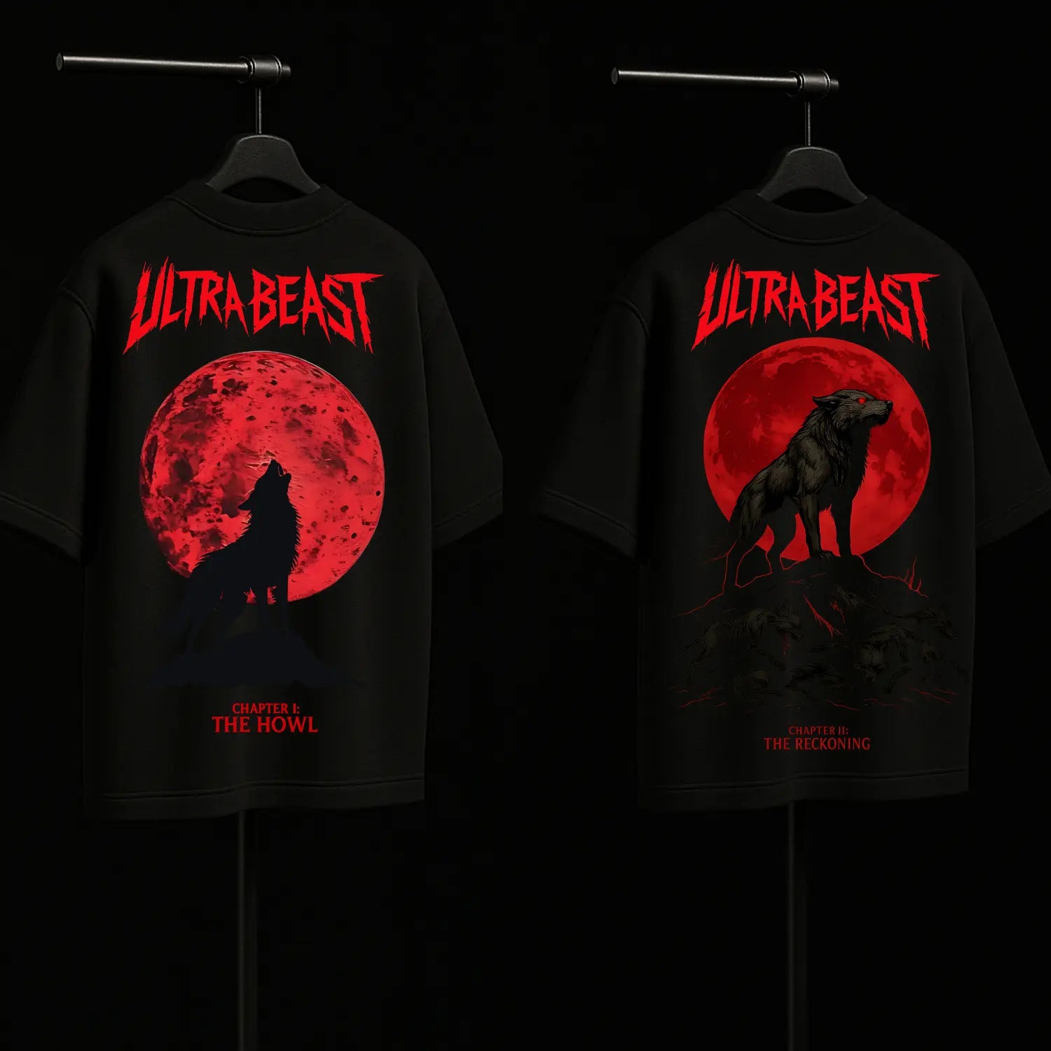Blood Moon Wolf Combo T-Shirts - Limited Edition